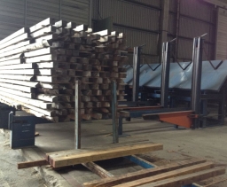 Destacking-stacking line for green and dry timber